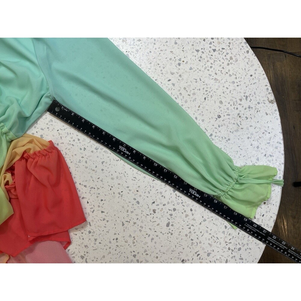 Rainbow Beach Women Size S Hi Lo Maxi Dress Bohemian Champagne & Strawberry Boho - Picture 9 of 14